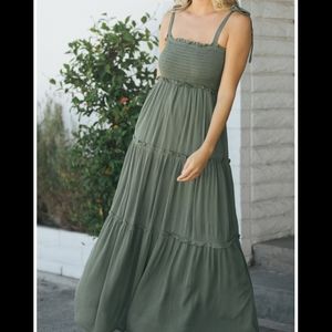 Morning Lavender Tie Shoulder Maxi Dress